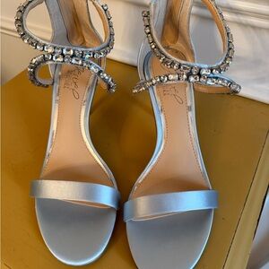 Jewel Badgley Mischka Silver Heels
